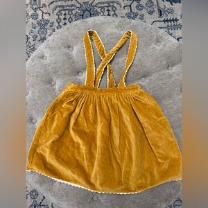 WELL DRESSED WOLF 100% cotton Mustard Velvet Suspender Dress Fall Festive Sz 12